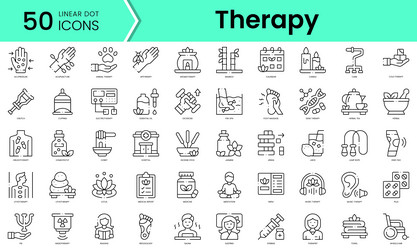 Set of therapy icons line art style bundle Vector Image