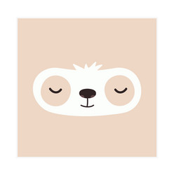 trendy cute sloth funny animal face perfect vector