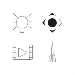 web simple linear icon setsimple outline icons vector image