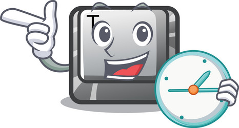 with clock t button installed on character vector image