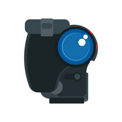 Camcorder flat icon front view cinema movie video vector