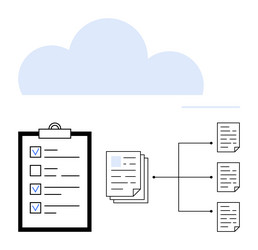 cloud-based task management with checklist vector image