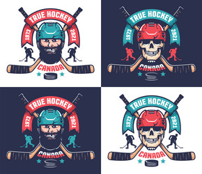 hockey club emblem in vintage style Vector Image