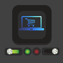 Laptop with symbol shopping cart vector