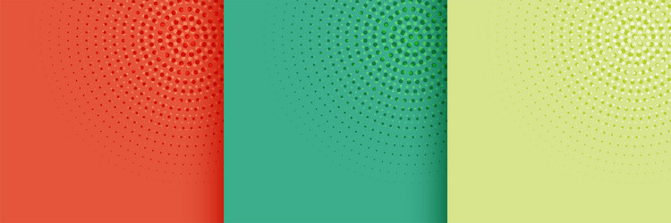 set of abstract circular halftone pattern design vector image