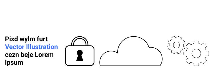 data security and cloud computing concept vector image