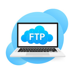 flat web banner with ftp application interface vector image