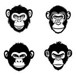 monkey face with angry and funny expression vector image