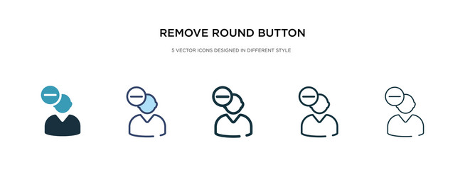 remove round button icon in different style two vector image