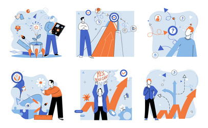 start up conceptualizing and executing project vector image