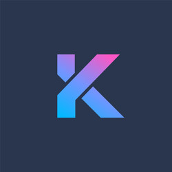 Letter vk simple linked geometric arrow logo Vector Image
