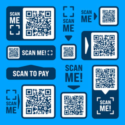 scan me qr code sticker with text online payment vector image