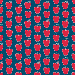 seamless pattern with red apples vector image