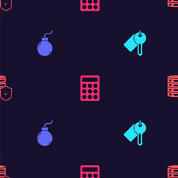 set marked key bomb ready to explode password vector image
