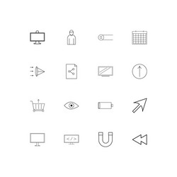 User interface linear thin icons set outlined vector