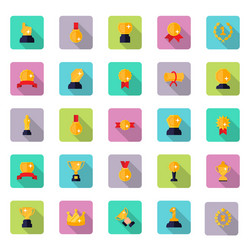 Award set flat style Royalty Free Vector Image
