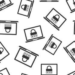 laptop with password icon in flat style computer vector image