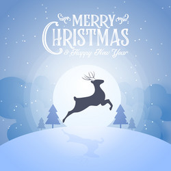 merry christmas snowy night and happy new year vector