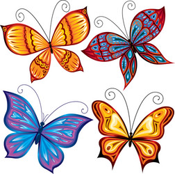 Vibrant Butterfly Collection Vector Image