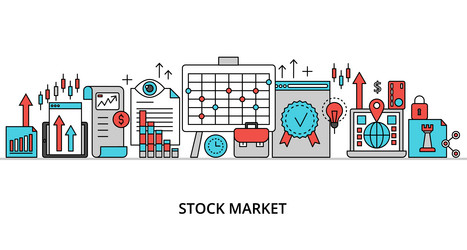 Concept stock market process and securities vector