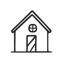 House doodle hand drawn cute home vector