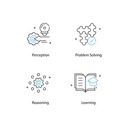 neural networks and ai components icons data vector image