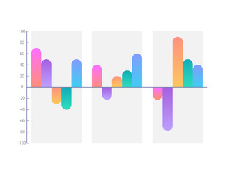 Positive and negative gradient infographic chart Vector Image