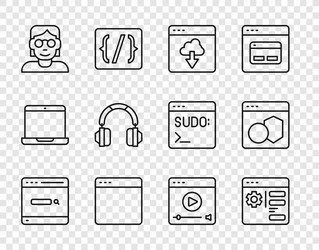 set line search engine browser setting cloud vector image