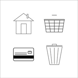 web simple linear icon setsimple outline icons vector image