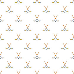 Hockey sticks and puck pattern cartoon style vector