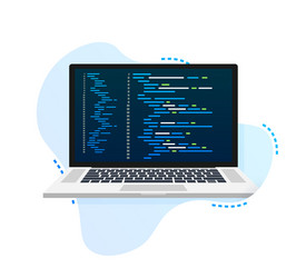 laptop coding pattern web developer vector image