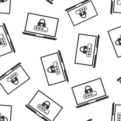 laptop with password icon in flat style computer vector image