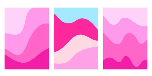 Pink blue gradient abstract backgrounds set vector