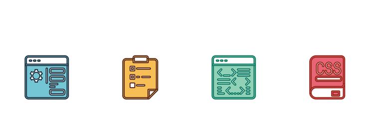 set browser setting clipboard with checklist vector image