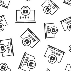 laptop with password icon in flat style computer vector image
