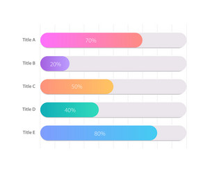 rectangular percentage infographic chart design vector