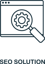 Seo solution icon symbol creative sign from vector