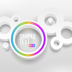 abstract white round shapes with multicolor neon vector