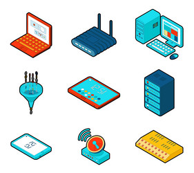 elements of cloud computing network vector image