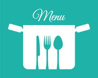 Menu cursive font emblem image Royalty Free Vector Image