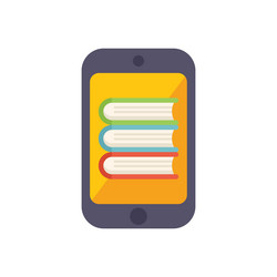 online library app displaying stack of books for e vector image