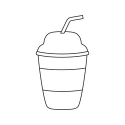 Cartoon with paper cup of drink Royalty Free Vector Image