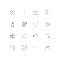 web applications linear thin icons set outlined vector image