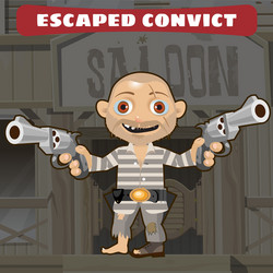 Cartoon character of wild west - escaped convict vector