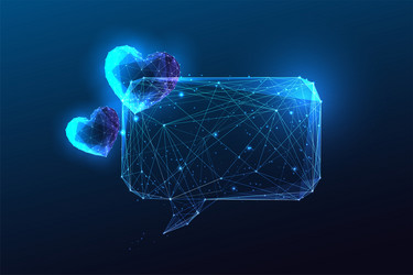 digital communication concept with glowing speech vector image