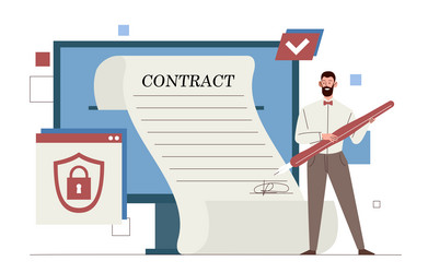 Electronic contract concept vector