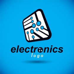 technology cpu design with square microprocessor vector image