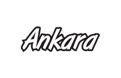 ankara europe capital text logo black white icon Vector Image