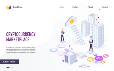 Cloud Mining & Blockchain Website vector image