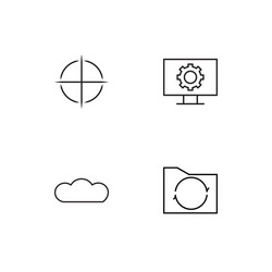 cyber security linear icons set simple outline vector image